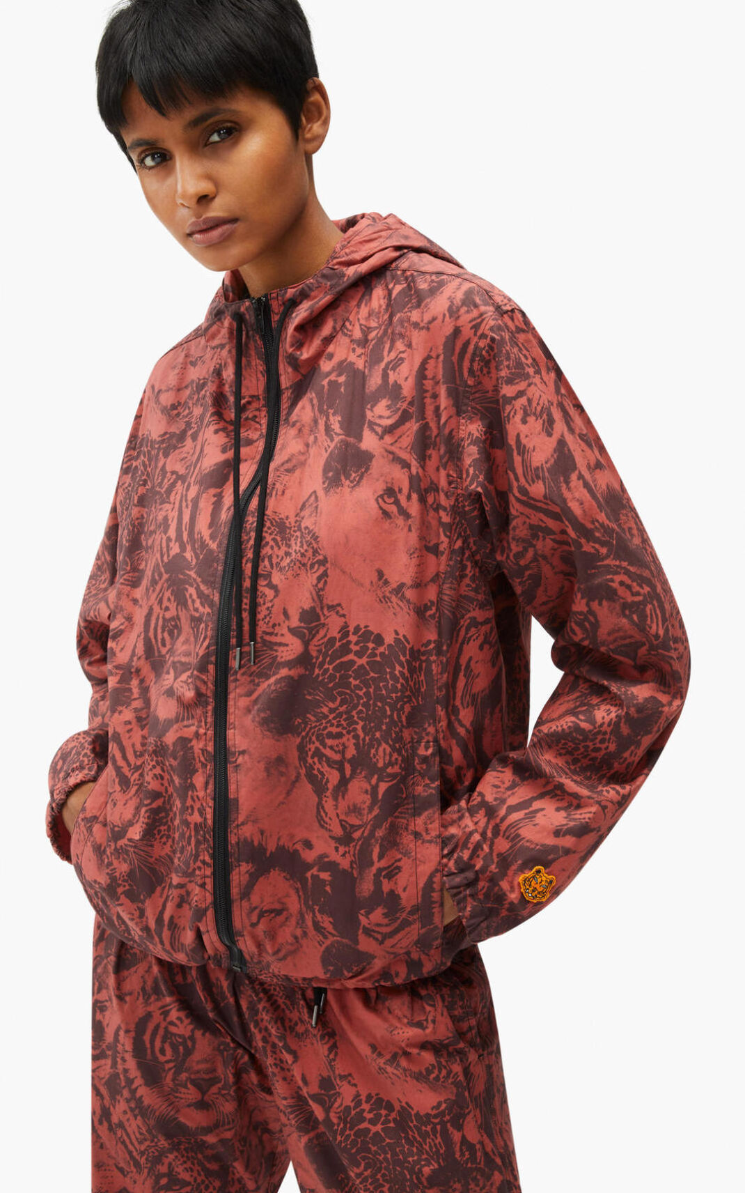 Kenzo Wildtigers zipped Chaqueta Hombre Rosas Oscuro | 4218963-TZ